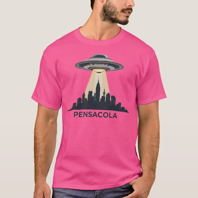 Pensacola Ufo Invasion - Sci-Fi Cityscape Artwork T-Shirt (Front)