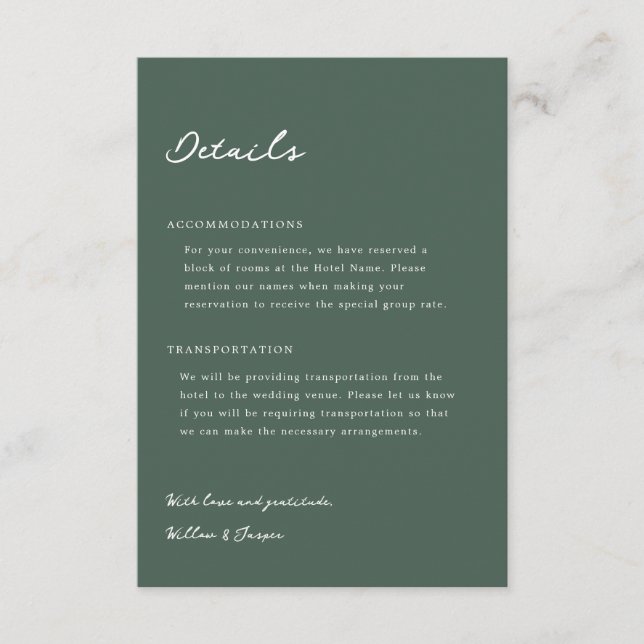 Pensacola Wedding Enclosure Card (Front)