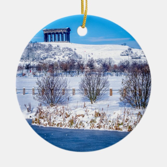 Penshaw Monument Ceramic Tree Decoration (Front)