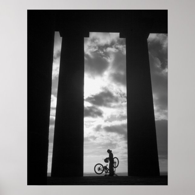 Penshaw Monument with Biker Poster/Print Poster (Front)