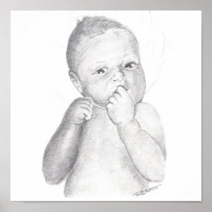 Pensive Baby Poster