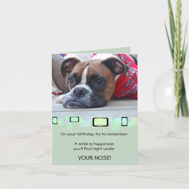 Pensive Brindle Boxer Card (Front)