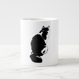 Pensive Cat Back View Ink Art Mug