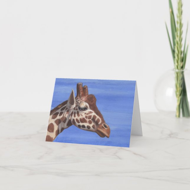 Pensive Giraffe Holiday Card (Front)