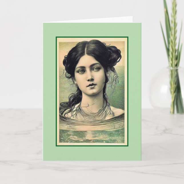 Pensive Mermaid Card (Front)