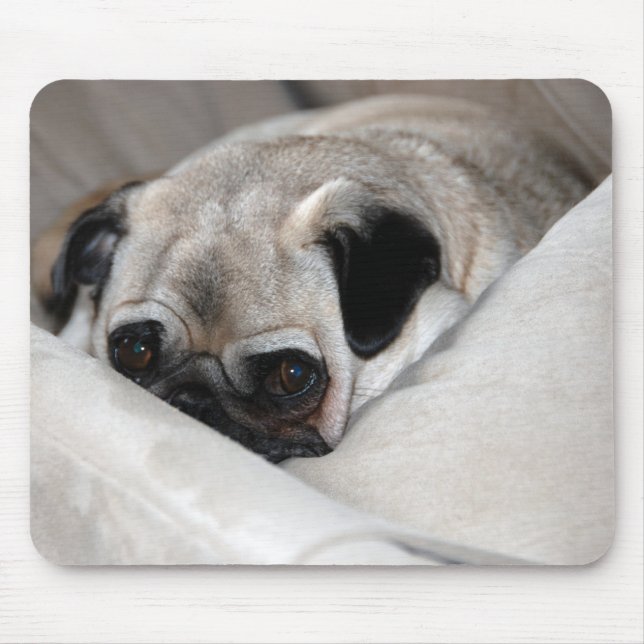 Pensive Pug Mouse Mat (Front)