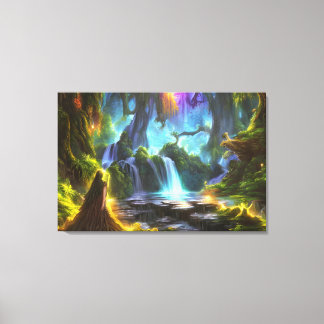 Pensive Woman | Colourful Nature | Fantasy Canvas Print