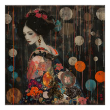 Pensive Woman in Kimono