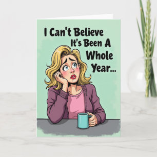 Pensive Year Birthday Card