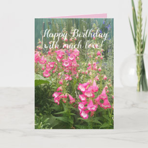Penstemon Flower Garden floral Happy Birthday Card