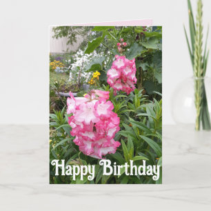 Penstemon Flower Garden floral Happy Birthday Card