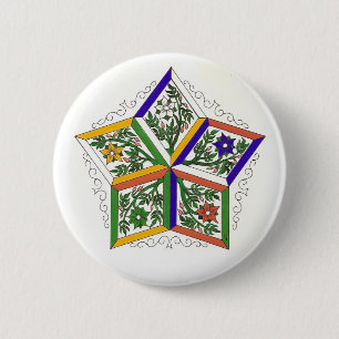 Penta-Star In Flowers Pin