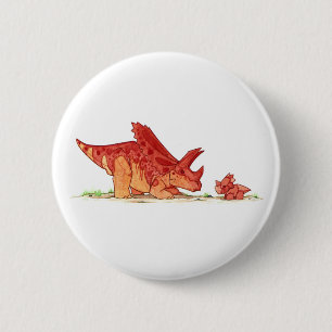 Pentaceratops and Toy 6 Cm Round Badge