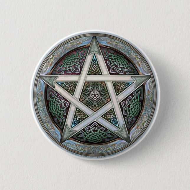 Pentacle 6 Cm Round Badge (Front)