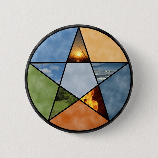 Pentacle 6 Cm Round Badge (Front)
