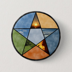 Pentacle 6 Cm Round Badge