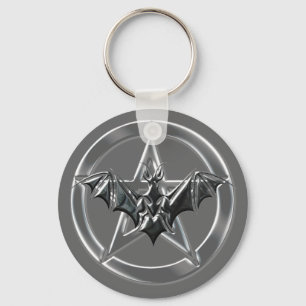 Pentacle Bat Key Ring