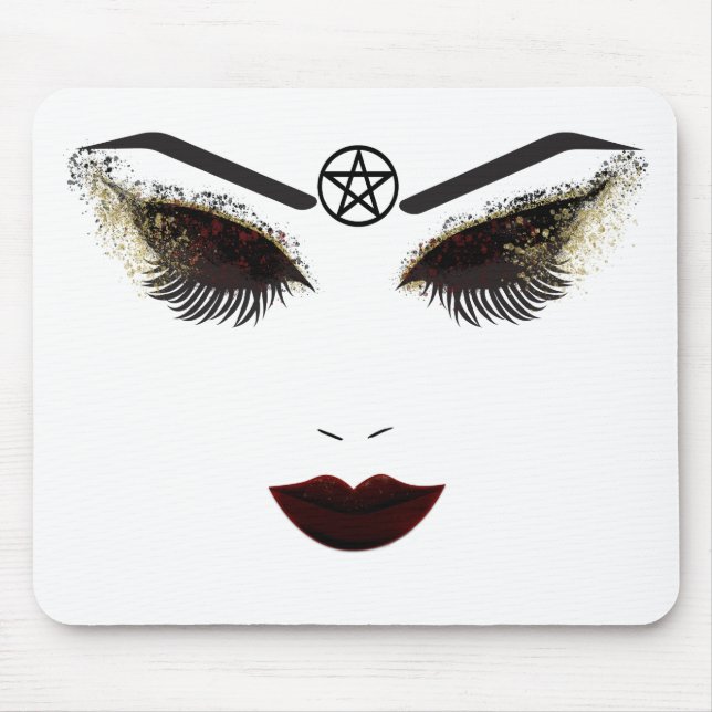 Pentacle Beauty Face Lashes & Dark Lips Makeup Mouse Mat (Front)
