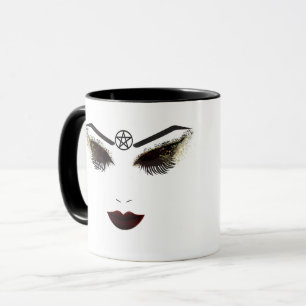 Pentacle Beauty Face Lashes & Dark Lips Makeup Mug