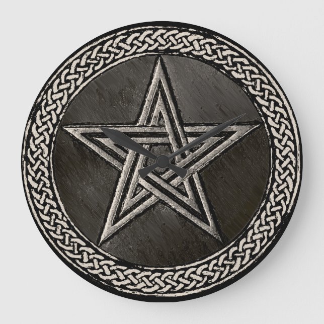 Pentacle Celtic Circle Large Clock (Front)