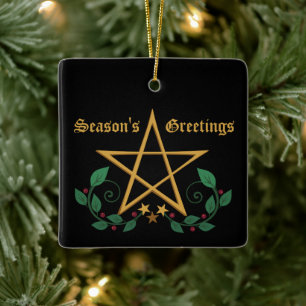 Pentacle  ceramic ornament