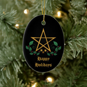 Pentacle ceramic tree decoration