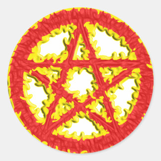 Pentacle of Fire Classic Round Sticker