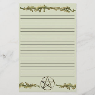 Pentacle on Wood, Lined Stationery