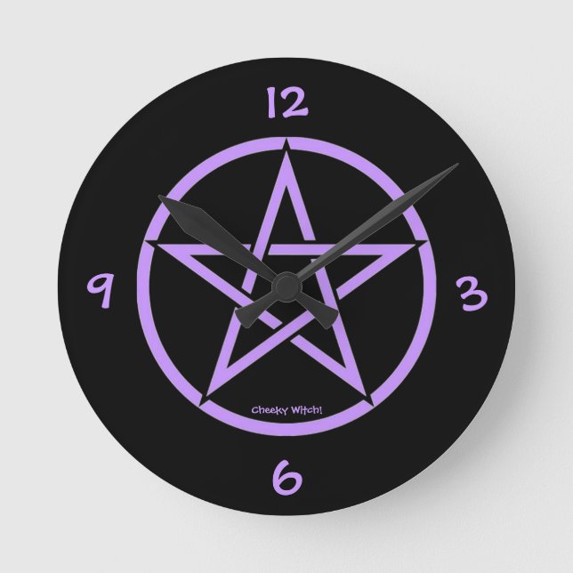 Pentacle Pentagram Clock by Cheeky Witch! (Front)