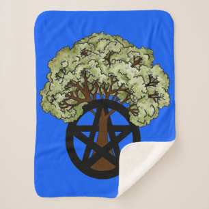 Pentacle Tree Sherpa Blanket