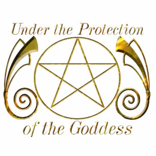 Pentacle, Under the protection of the Goddess Standing Photo Sculpture