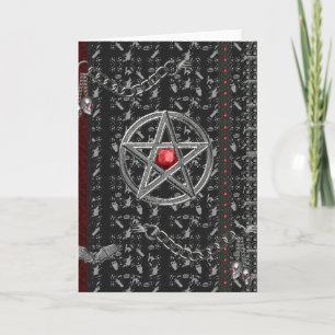Pentacles and witches Halloween Card