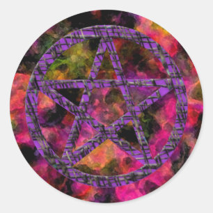 Pentacles: Violet Classic Round Sticker
