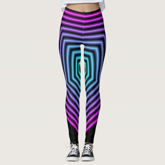pentagon lines retro 80s leggings (Front)