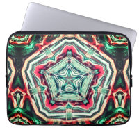 Pentagon over star, worn aged red and dark green