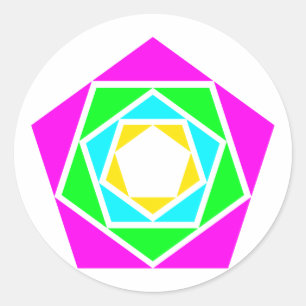 pentagonal classic round sticker
