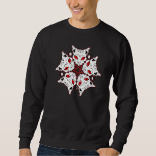 Pentagram Cat Kitten Wicca Witch Blackcraft Occult Sweatshirt