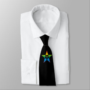 pentagram double rainbow 1 black - tie