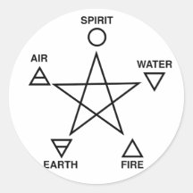 Pentagram Five Elements Round Sticker