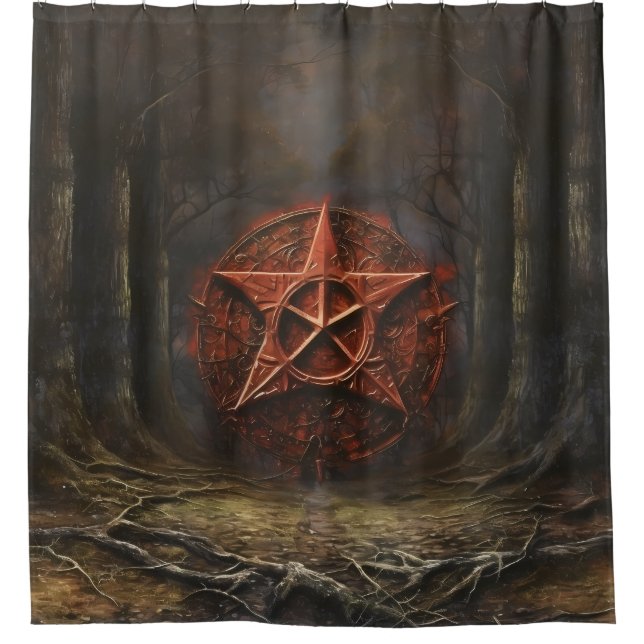 Pentagram In The Woods Shower Curtain (Front)
