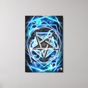 Pentagram lightning canvas print