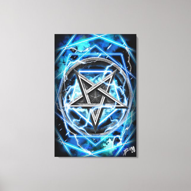 Pentagram lightning canvas print (Front)