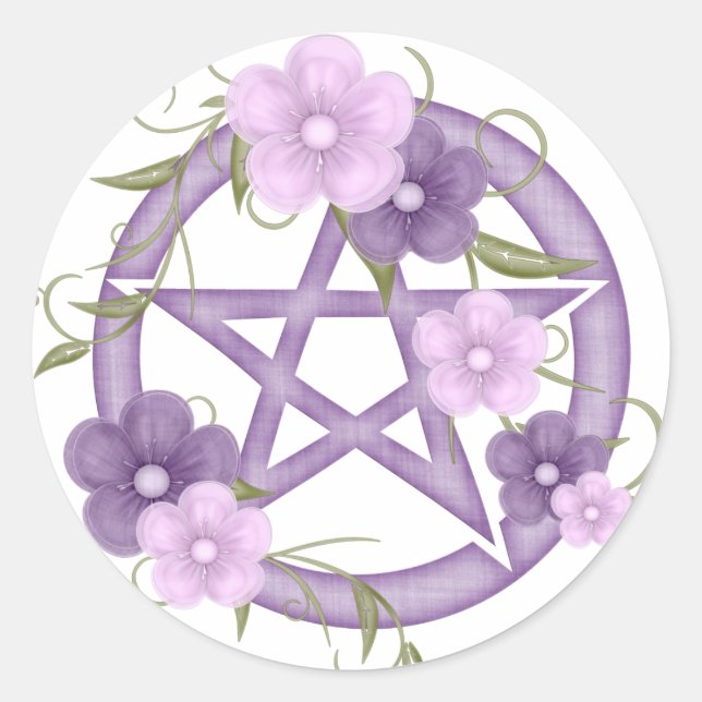 ♥ Pentagram ♥ (mystical-1) Classic Round Sticker (Front)