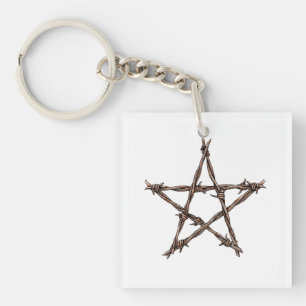 Pentagram of Thorns Key Ring