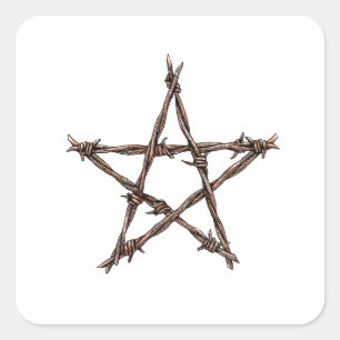 Pentagram of Thorns Square Sticker