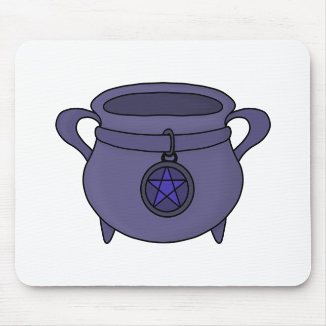Pentagram Pentacle Cauldron Mouse Mat (Front)