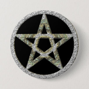 Pentagram Pentacle Unisex Wicca Button