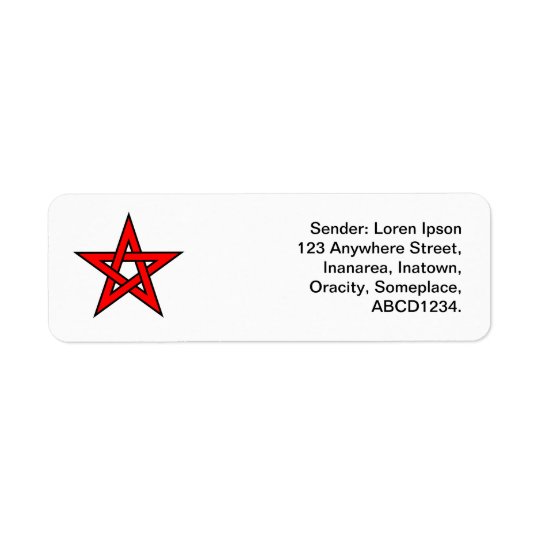 Pentagram - Red Return Address Label