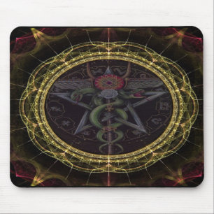 Pentagram Snakes Mouse Mat