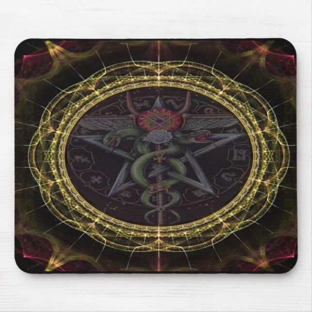 Pentagram Snakes Mouse Mat (Front)